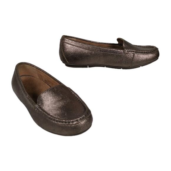 VIONIC Debbie Loafer Metallic Gold Leather Orthotic Comfort Women's 7.5 Wide - Picture 1 of 8